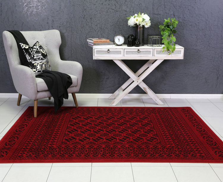 Allure Afghan Camel Red Rug