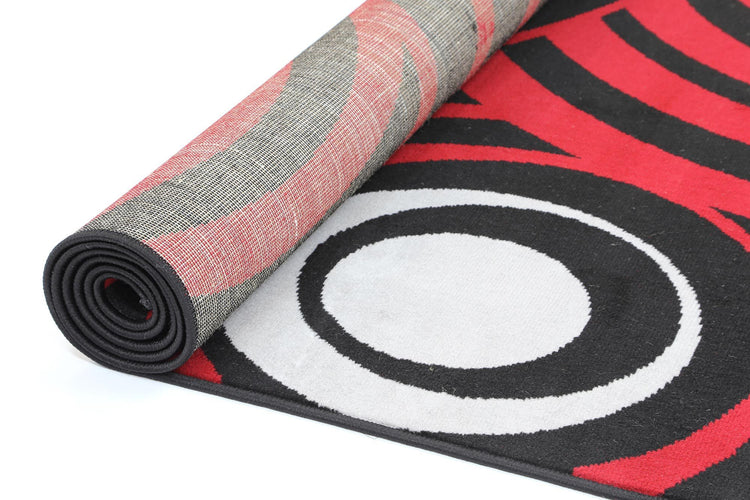 Allure Modern Circles Red Black Rug