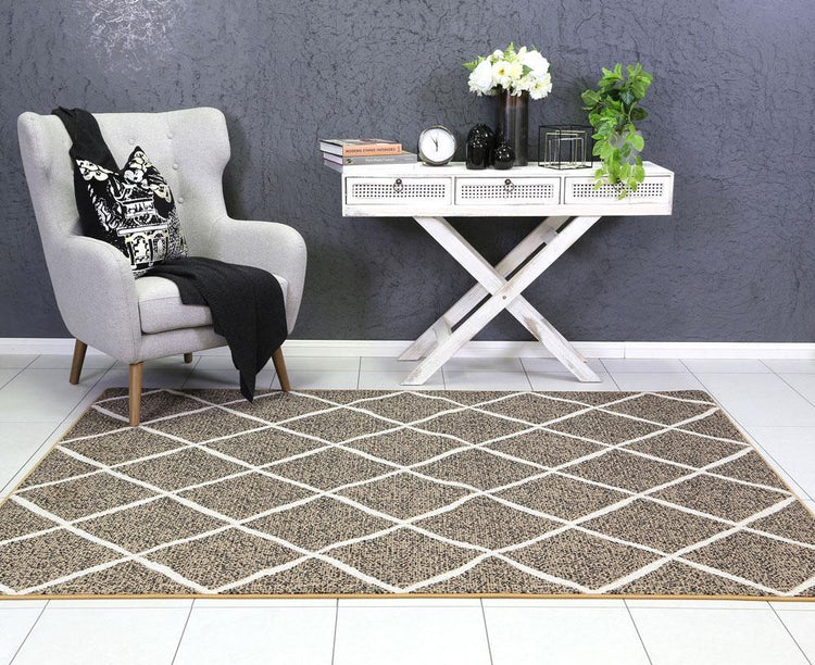 Allure Cross Diamond Beige Cream Rug