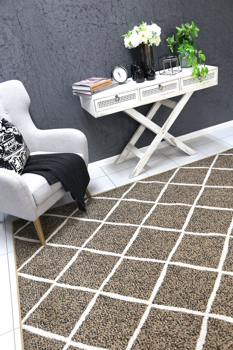 Allure Cross Diamond Beige Cream Rug