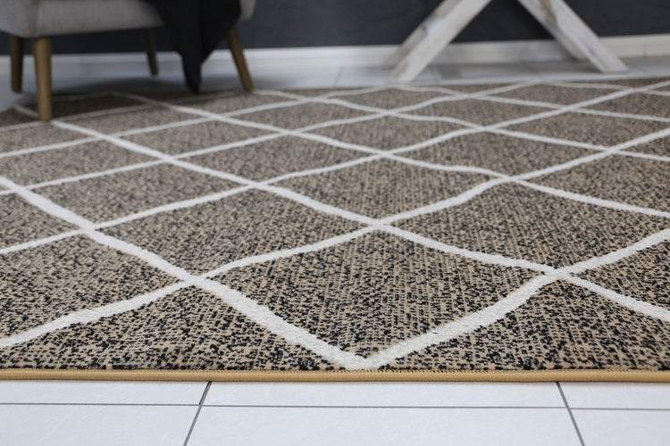 Allure Cross Diamond Beige Cream Rug