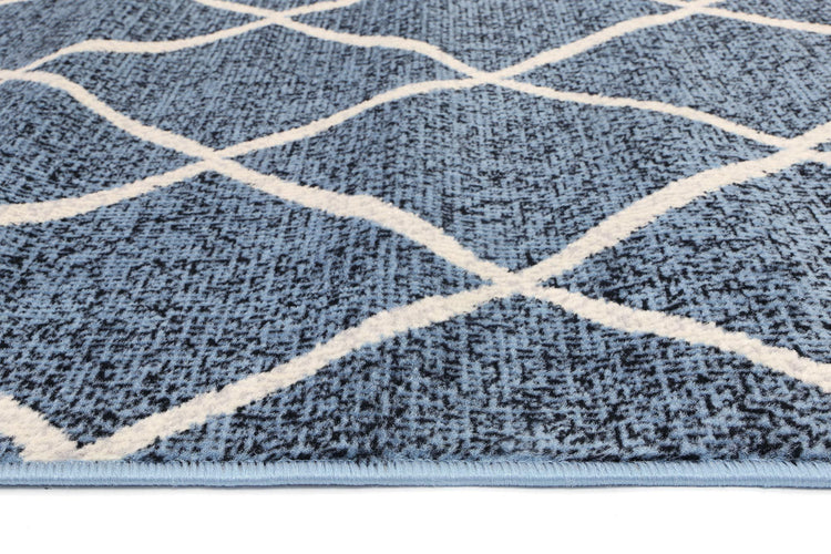 Allure Cross Diamond Blue Cream Rug