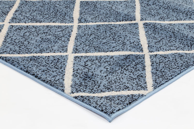 Allure Cross Diamond Blue Cream Rug