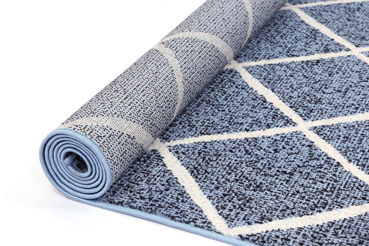 Allure Cross Diamond Blue Cream Rug