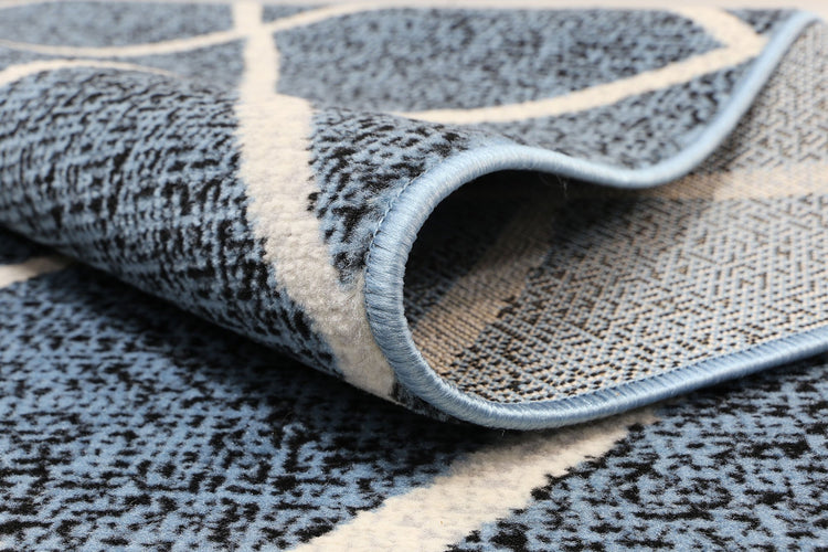 Allure Cross Diamond Blue Cream Rug