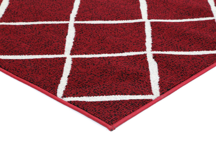Allure Cross Diamond Red Cream Rug