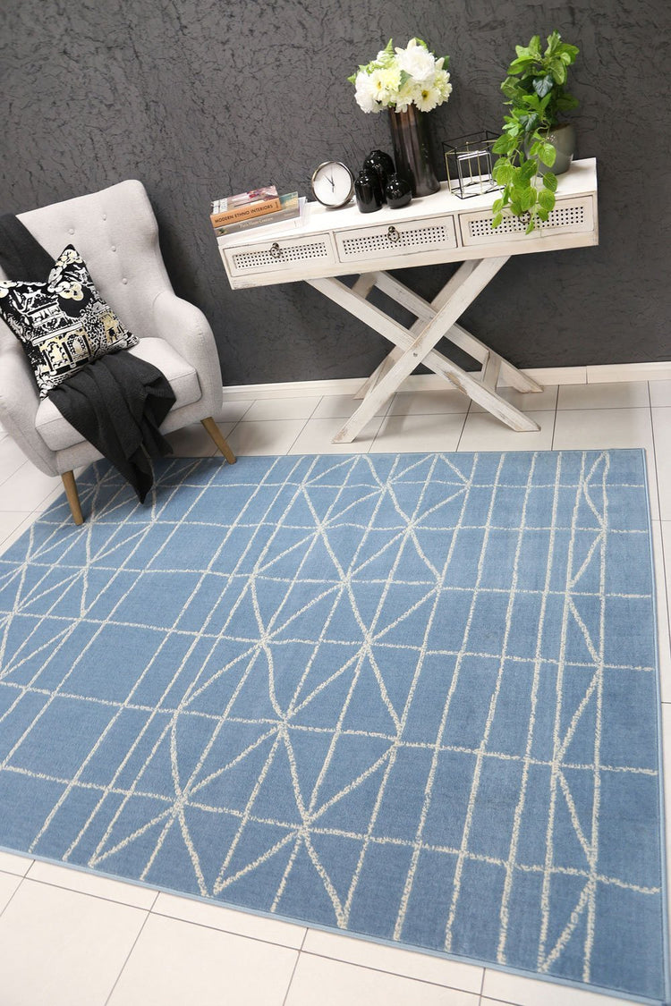 Allure Modern Moroccan Light Blue Rug