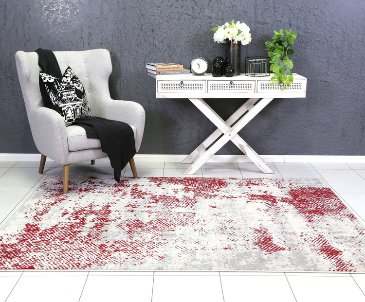 Allure Modern Abstract Red Rug