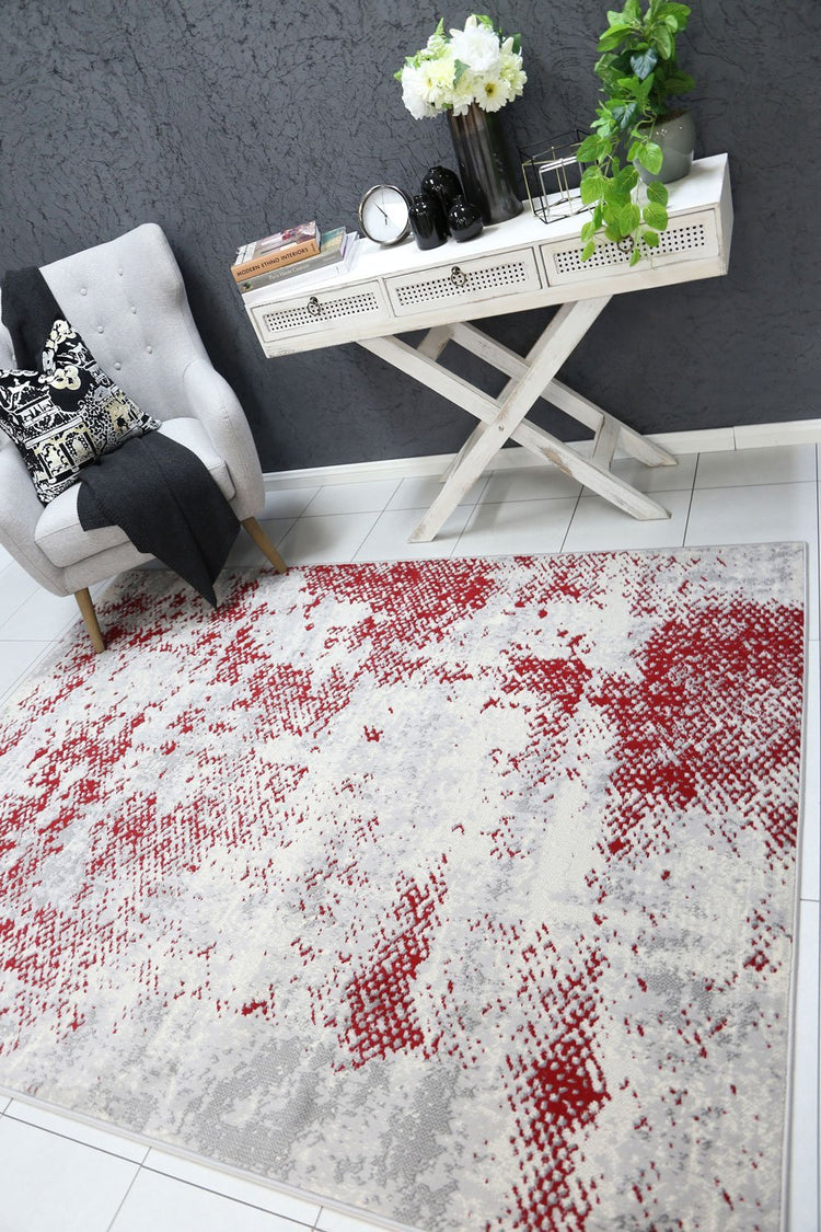 Allure Modern Abstract Red Rug