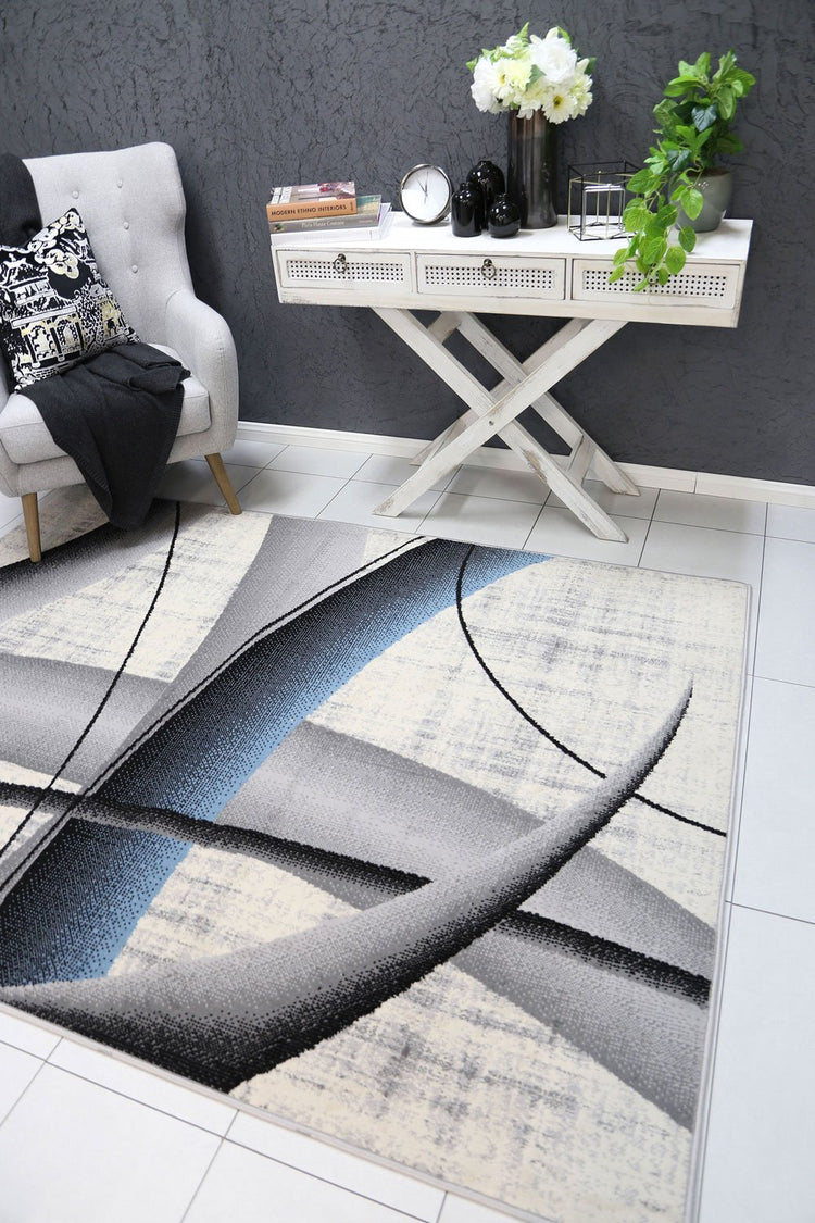 Allure Modern Artistic Blue Rug