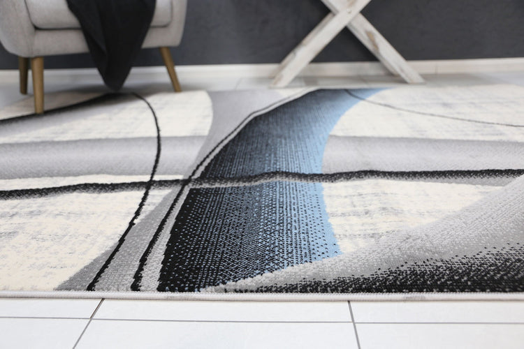 Allure Modern Artistic Blue Rug