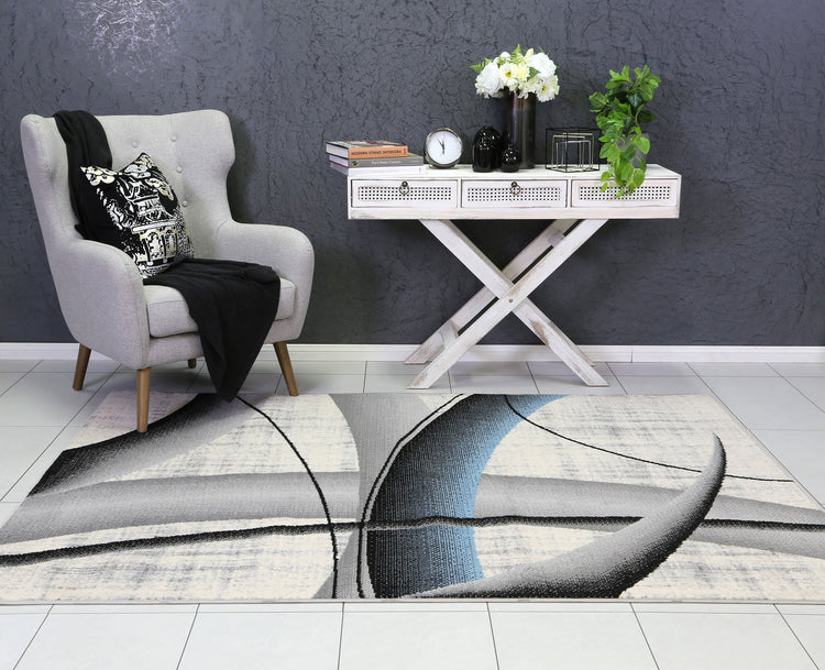 Allure Modern Artistic Blue Rug