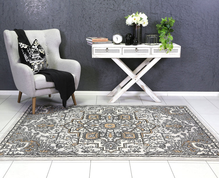 Allure Distressed Vintage Beige Light Grey Rug