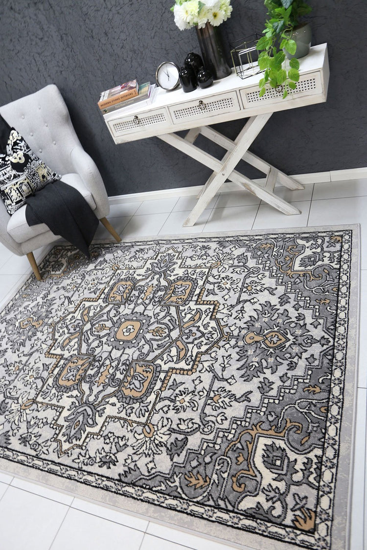Allure Distressed Vintage Beige Light Grey Rug