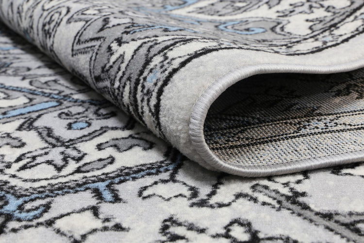 Allure Distressed Vintage Light Blue Light Grey Rug