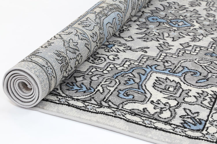 Allure Distressed Vintage Light Blue Light Grey Rug