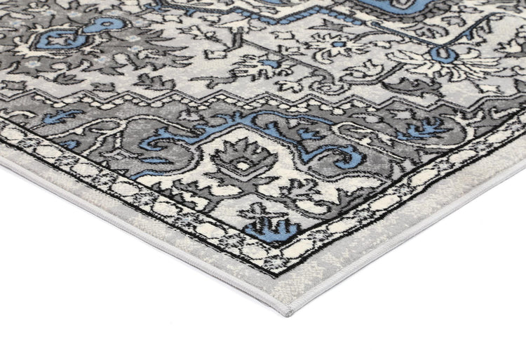 Allure Distressed Vintage Light Blue Light Grey Rug