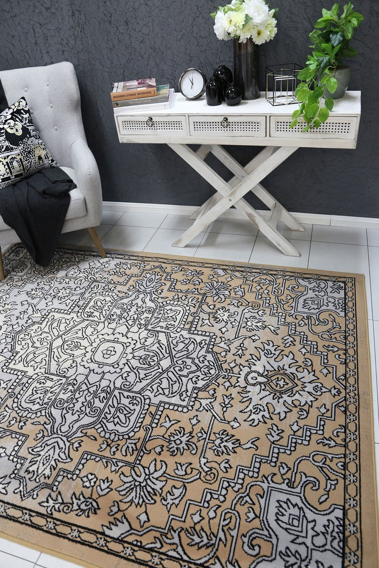 Allure Distressed Vintage Light Grey Beige Rug