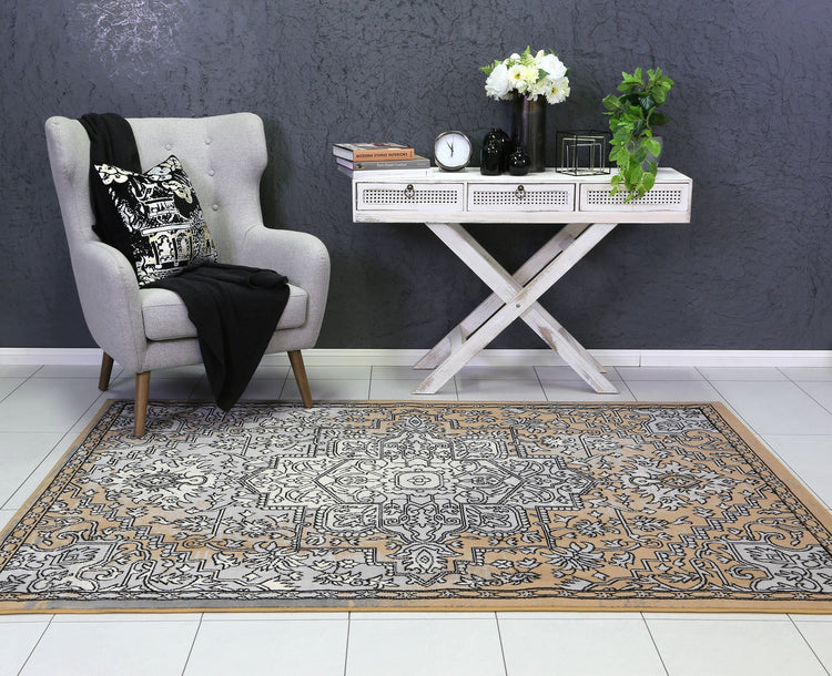 Allure Distressed Vintage Light Grey Beige Rug