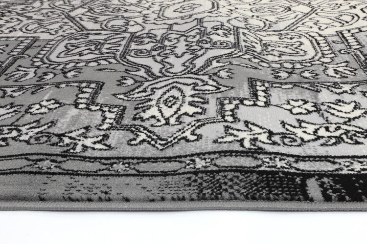Allure Distressed Vintage Light Grey Dark Grey Rug