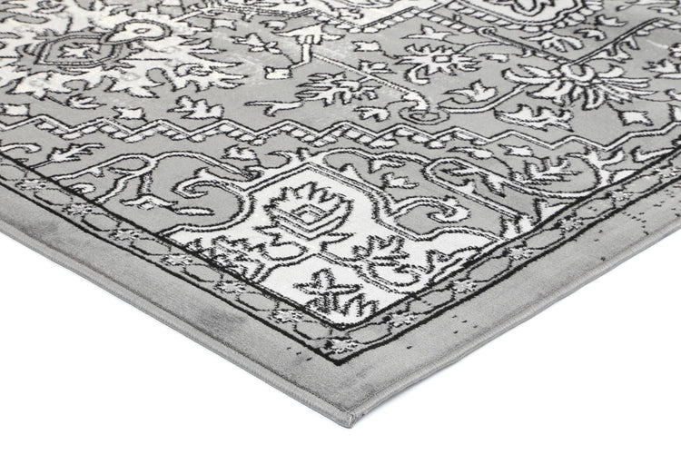 Allure Distressed Vintage Light Grey Dark Grey Rug