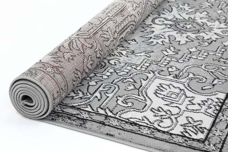 Allure Distressed Vintage Light Grey Dark Grey Rug