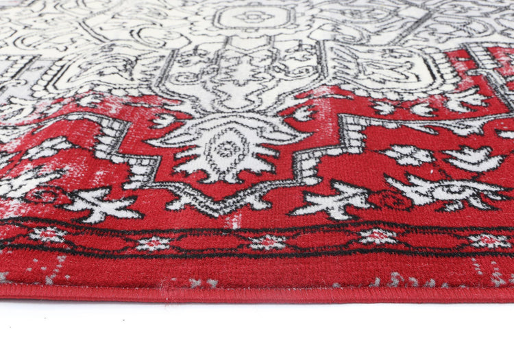 Allure Distressed Vintage Grey Red Rug