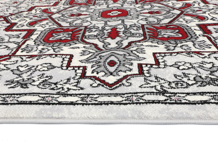 Allure Distressed Vintage Red Grey Rug