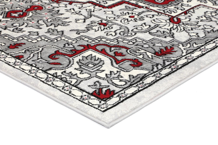 Allure Distressed Vintage Red Grey Rug