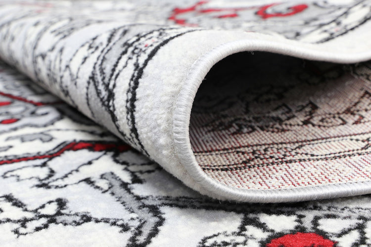 Allure Distressed Vintage Red Grey Rug