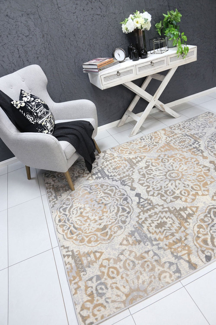 Allure Distressed Classic Beige Grey Rug