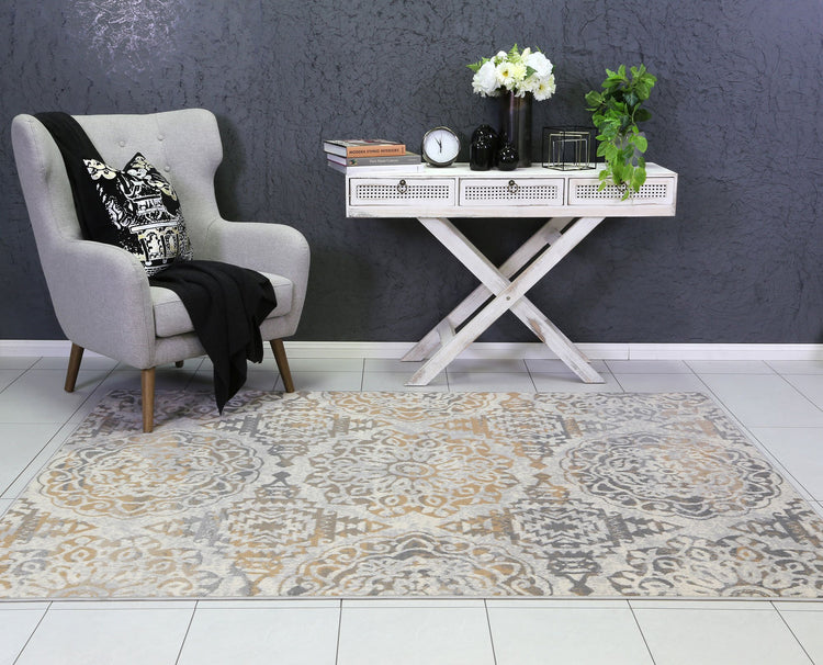 Allure Distressed Classic Beige Grey Rug