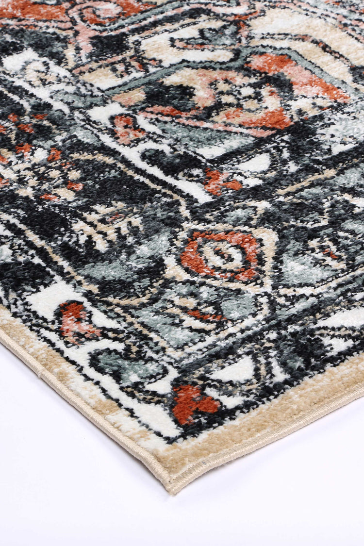 Anatolia Traditional Black Cream Rug