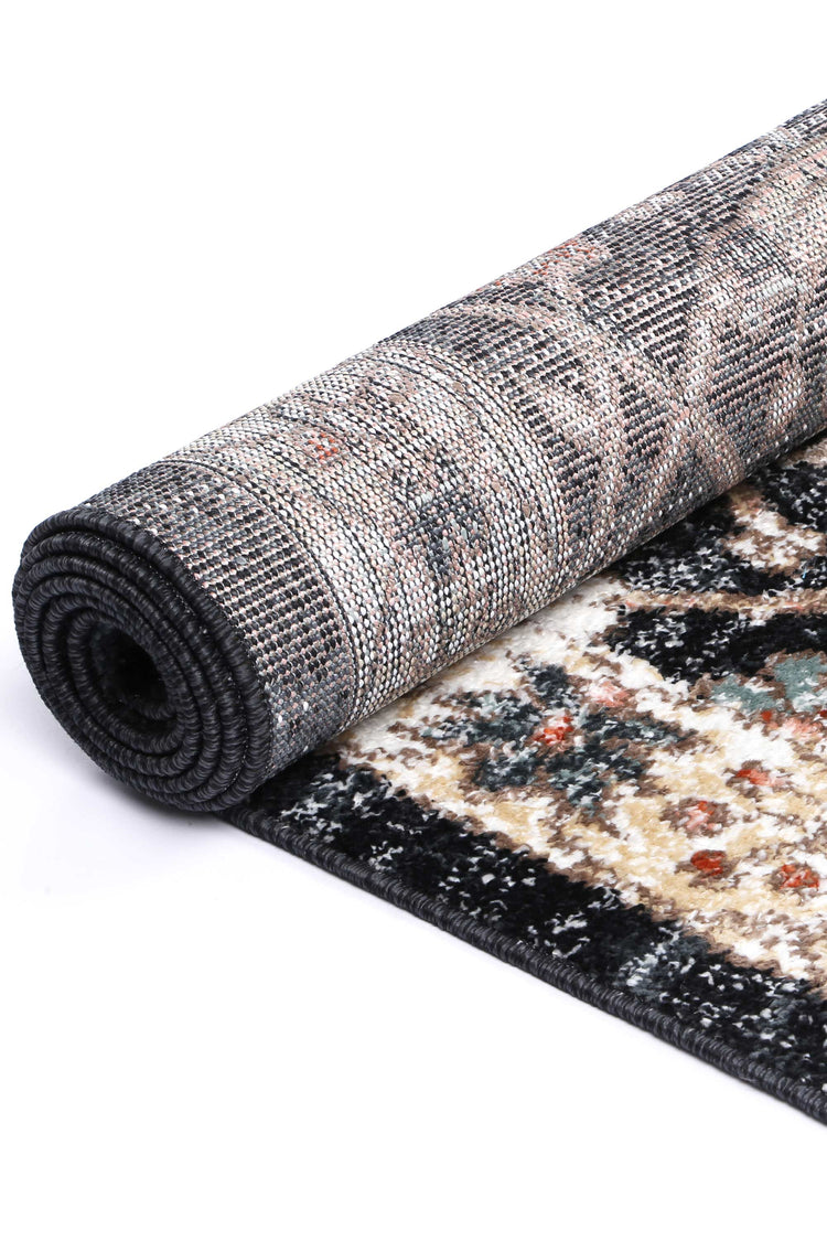 Anatolia Traditional Charcoal Cream Rug