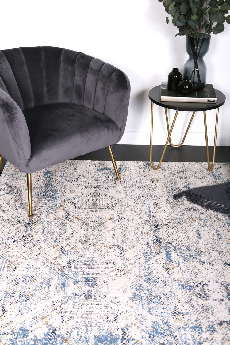 Amelia Navy Blue Ikat Rug