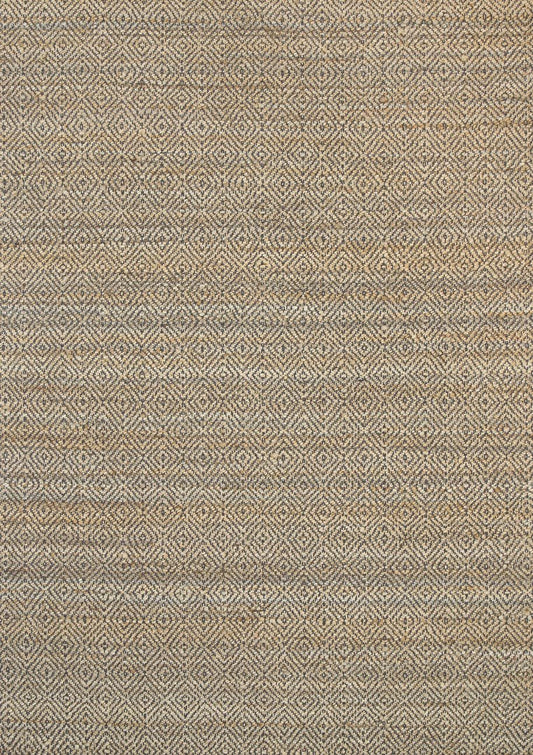 Oslo Grey Jute Diamonds Flat Weave Rug