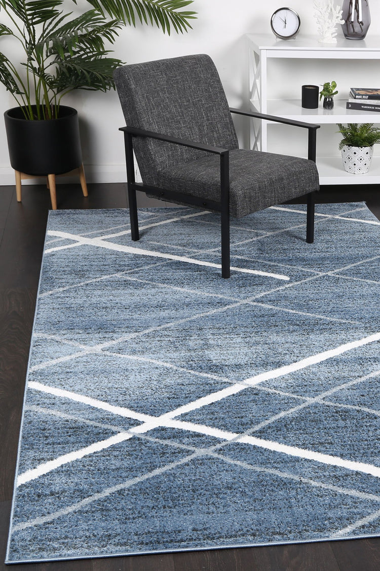 Windjana Abstract Stripe Blue Rug
