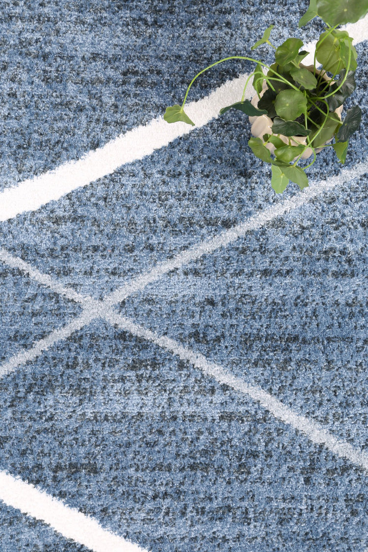 Windjana Abstract Stripe Blue Rug