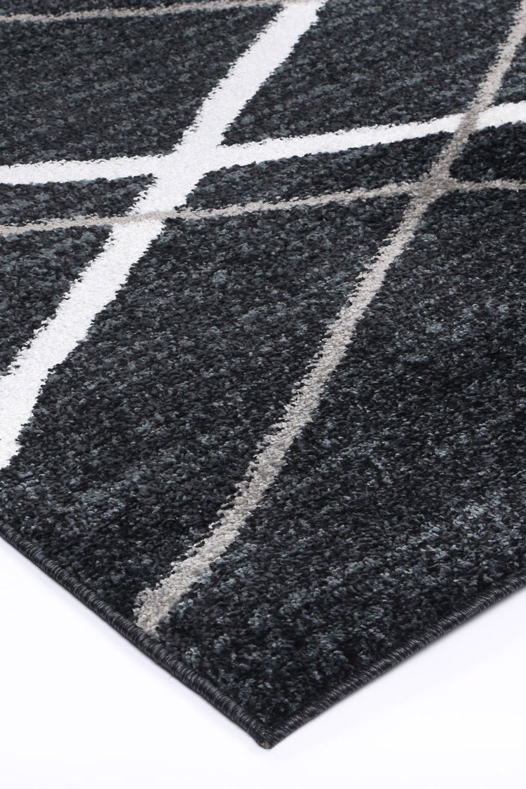 Windjana Abstract Stripe Charcoal Rug