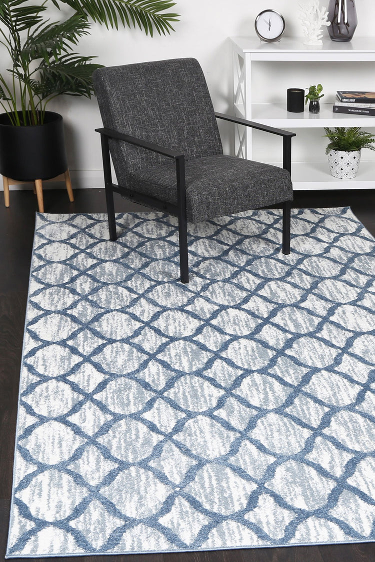 Windjana Lattice Blue Rug