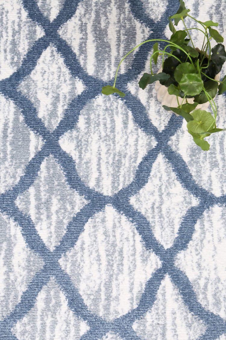 Windjana Lattice Blue Rug
