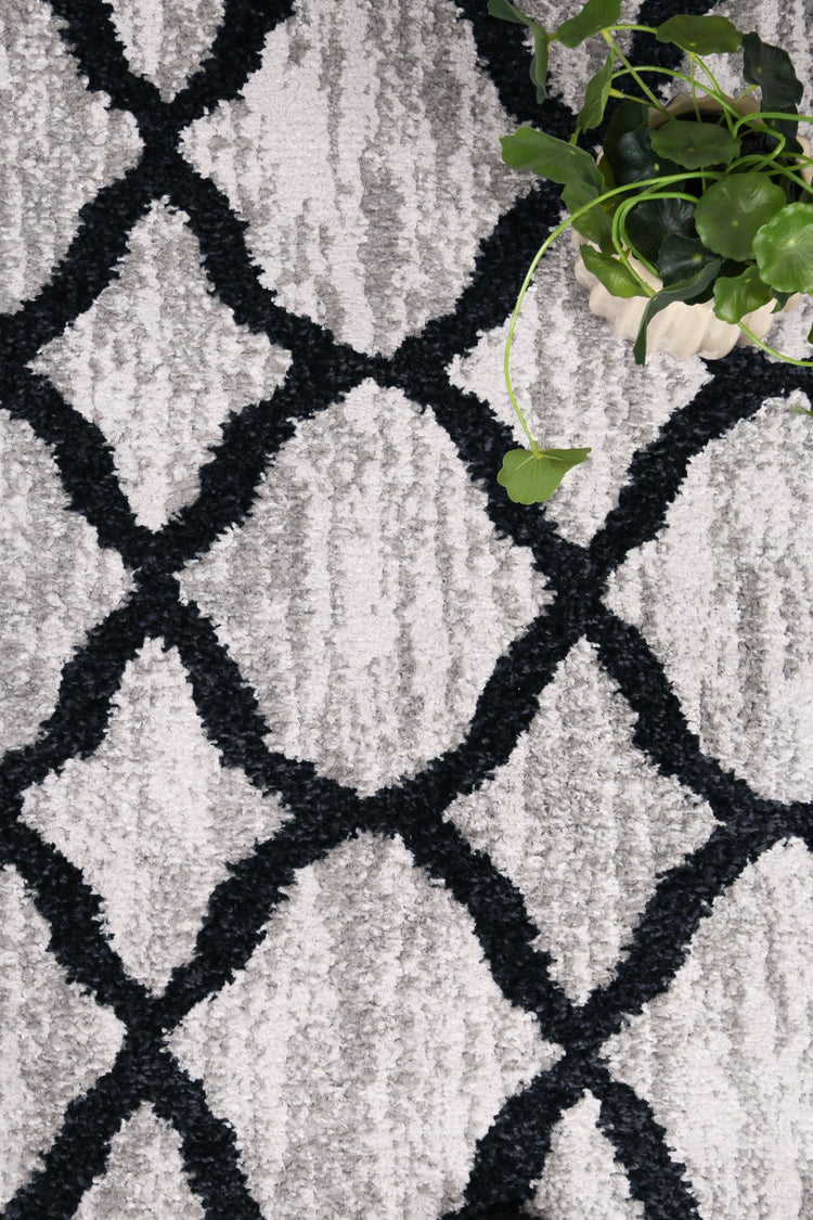 Windjana Lattice Charcoal Rug