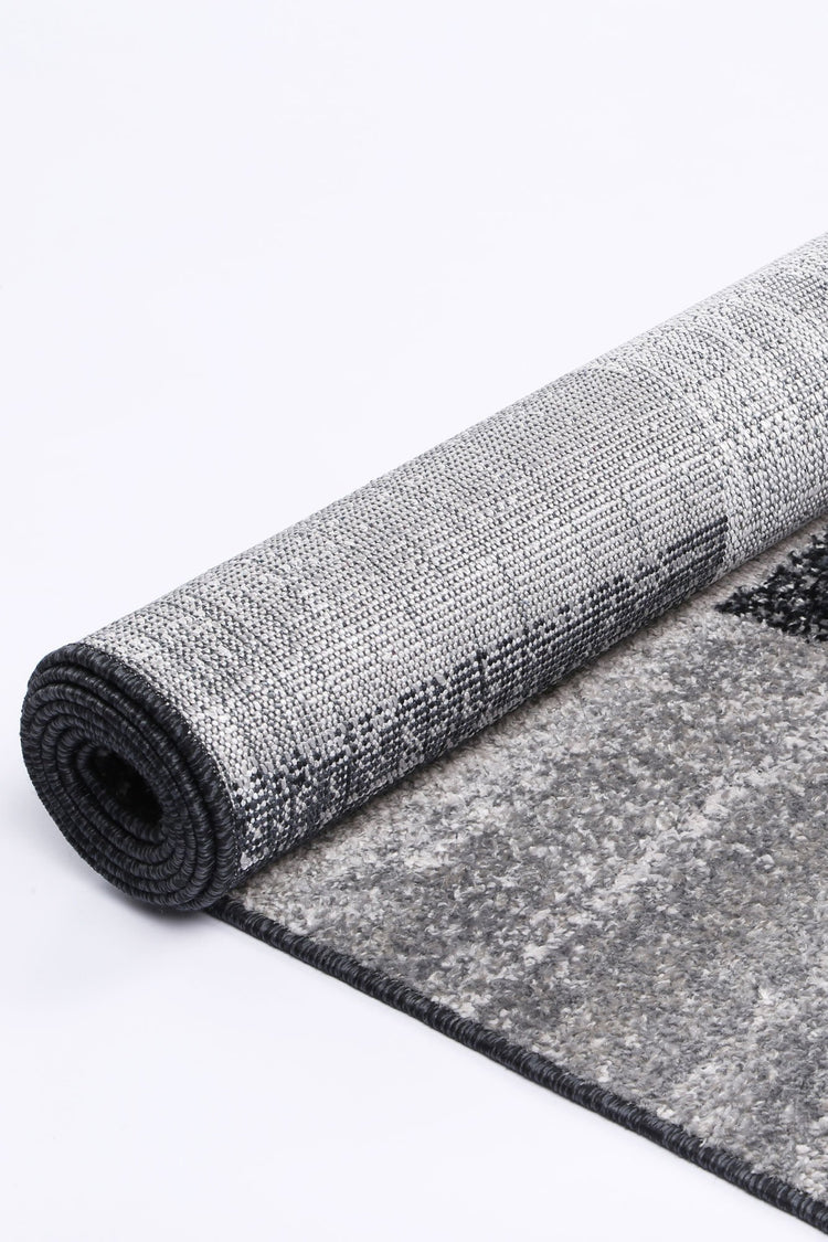 Windjana Abstract Geometric Grey Rug