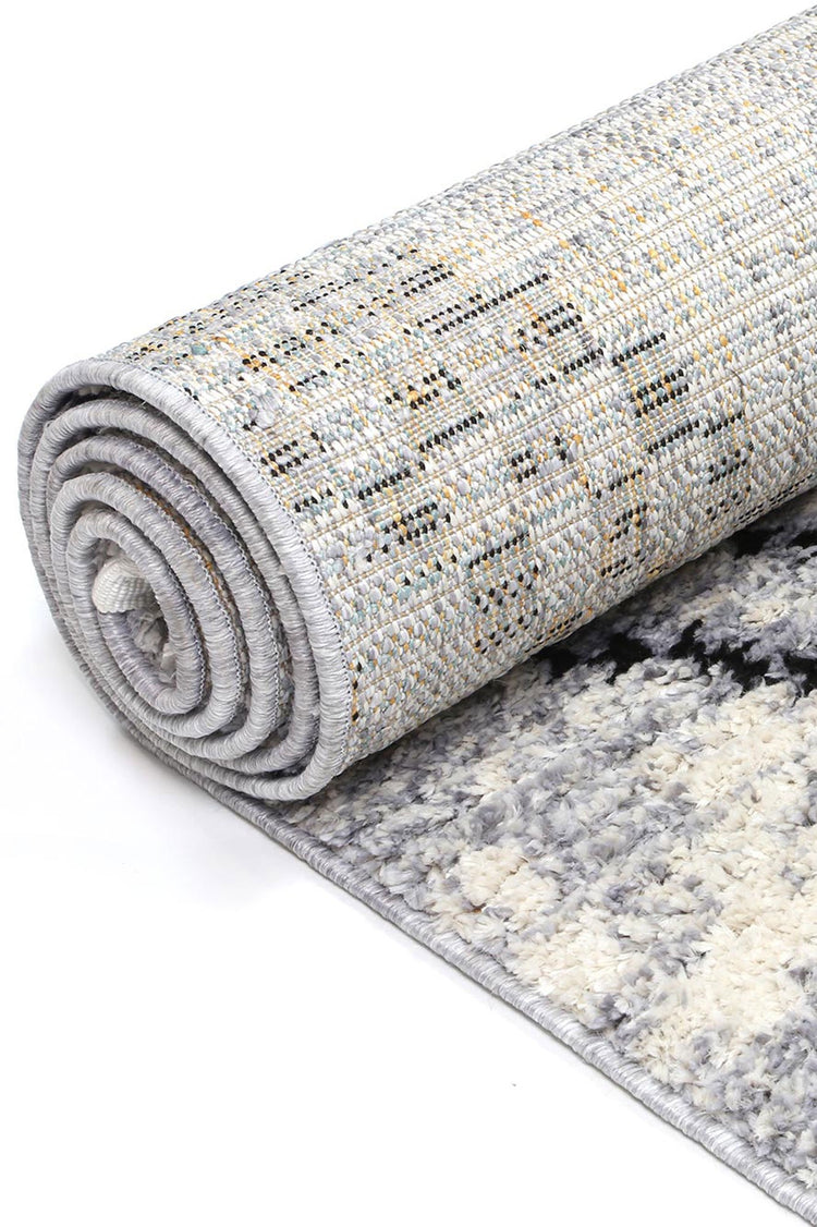 Myk Grey Boho Diamond Rug