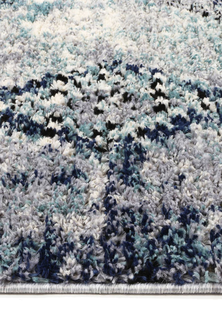 Myk Navy Blue Diamond Abstract Rug