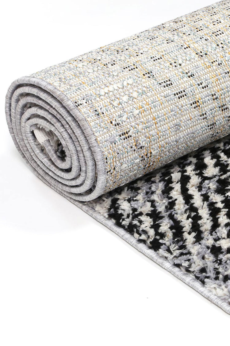 Myk Black White Geometric Rug