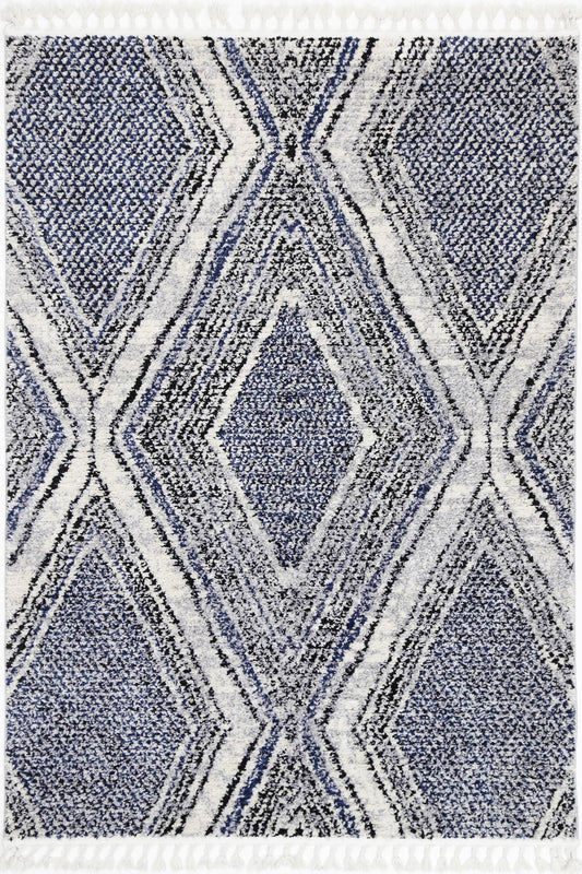 Myk Navy Blue Geometric Rug