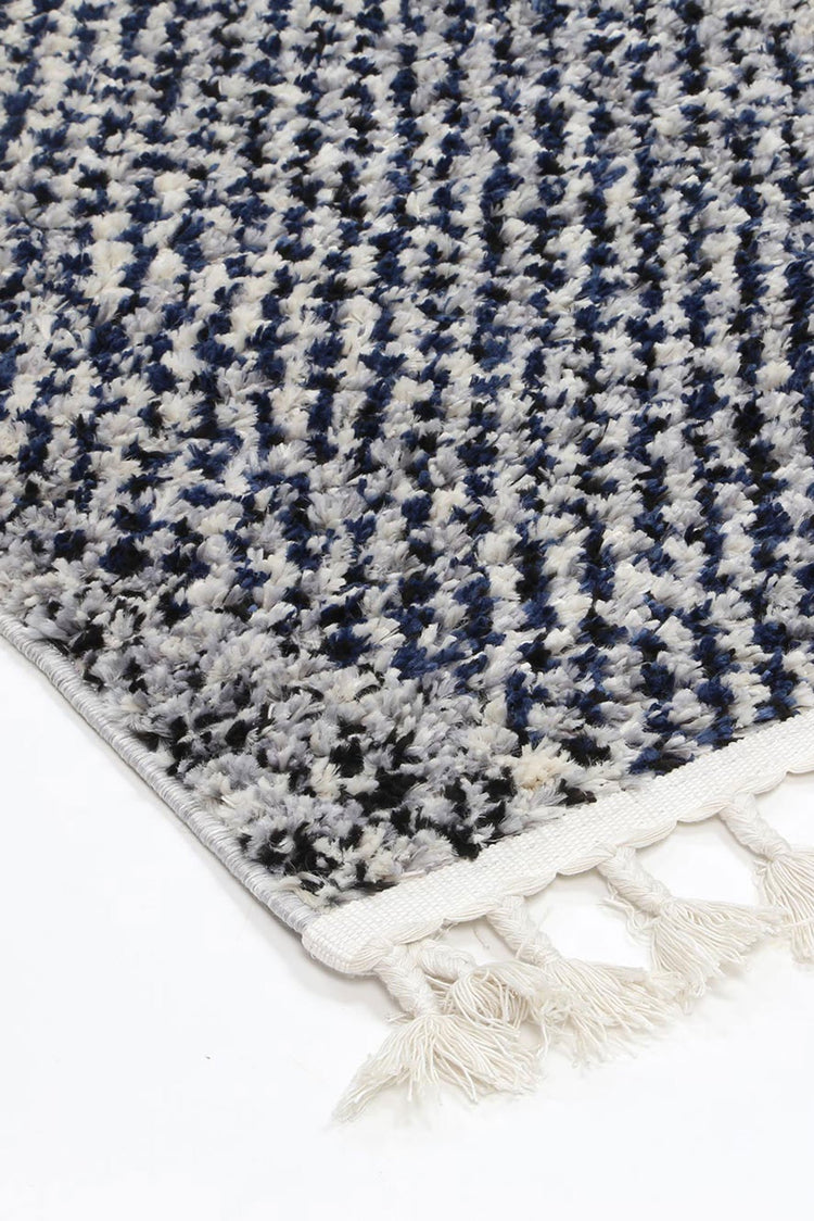 Myk Navy Blue Geometric Rug