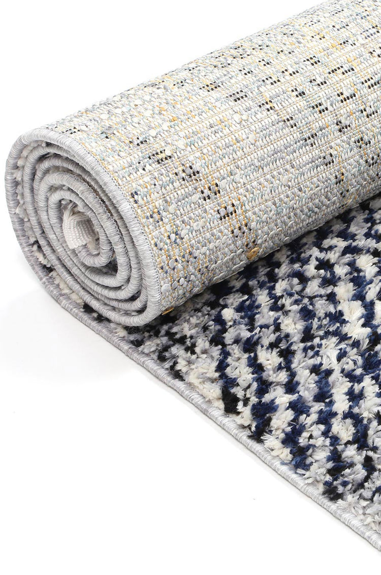 Myk Navy Blue Geometric Rug
