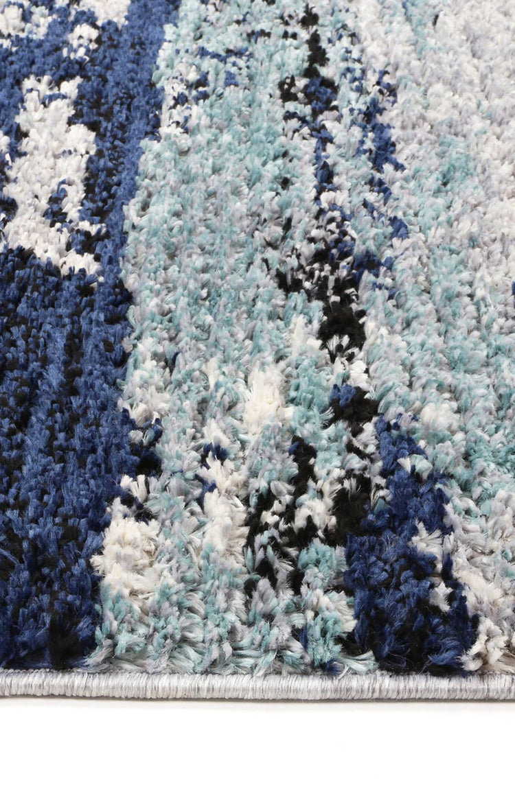 Myk Navy Blue Abstract Rug